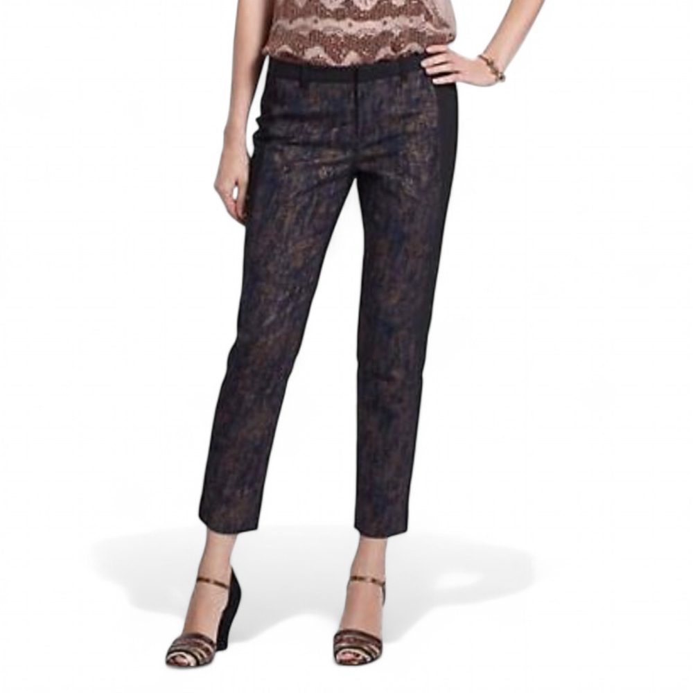 Anthropologie Paneled Brushstroke Charlie Cropped Cartonnier Pant sz 4